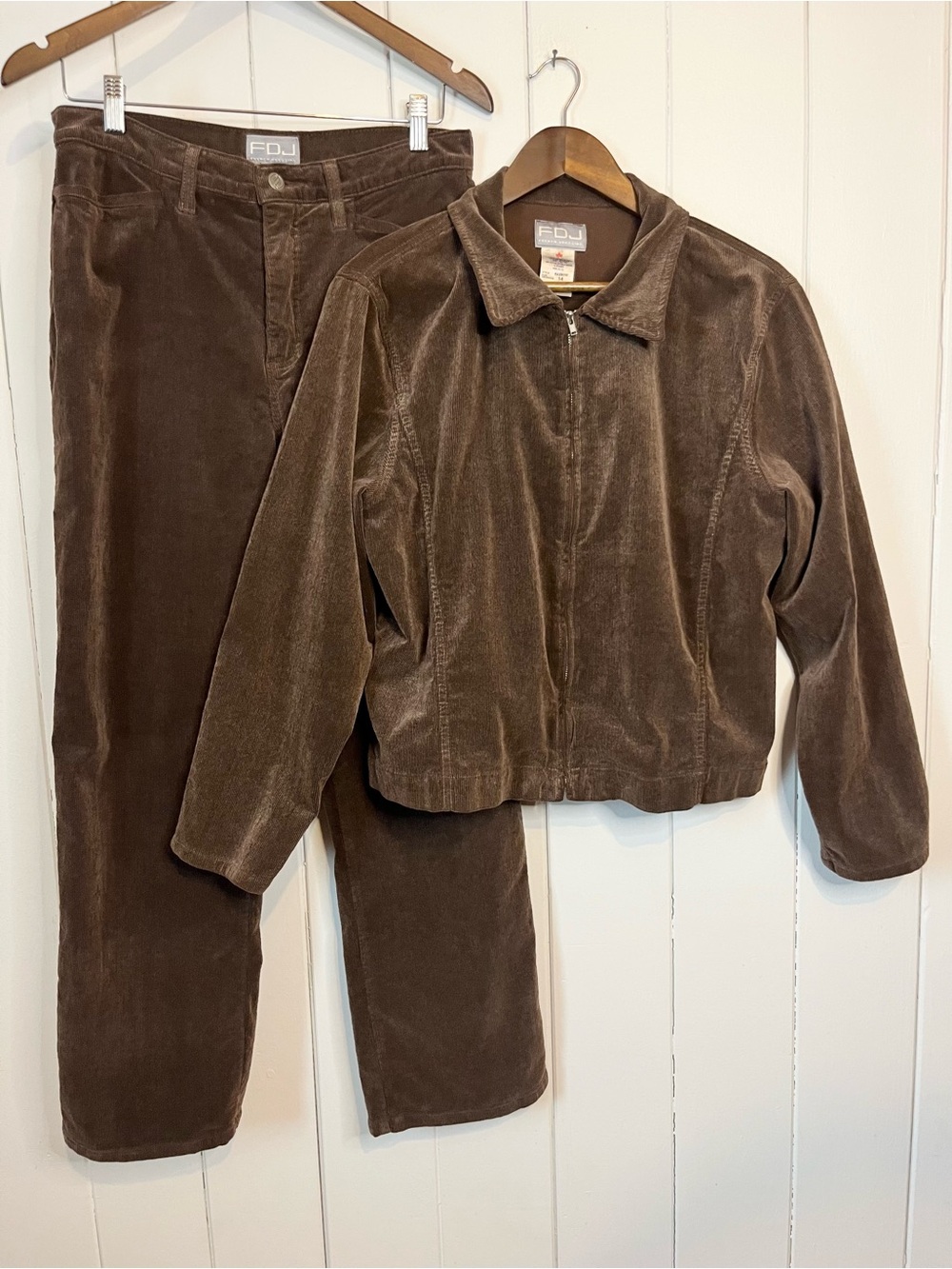 French Dressing Jeans Brown Corduroy Pant and Coat Suit.